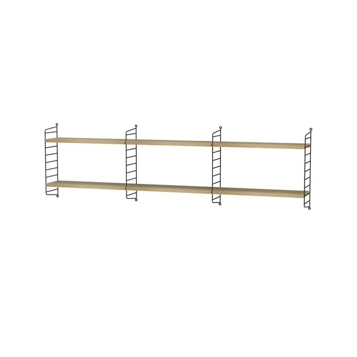Scaffale per camera da letto String rovere e nero - combinazione E - String