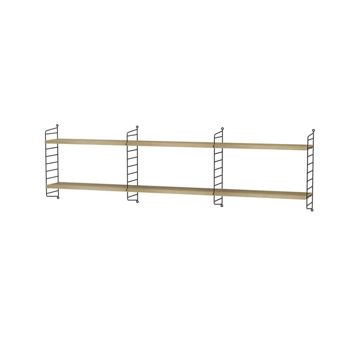Scaffale per camera da letto String rovere e nero - combinazione E - String