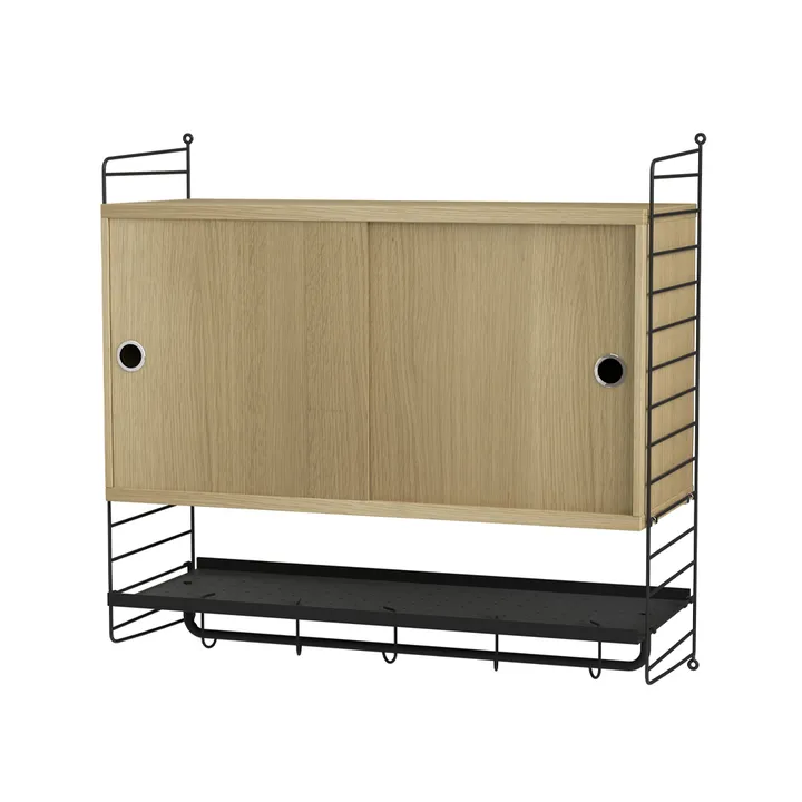 Scaffale per camera da letto String rovere e nero - combinazione F - String