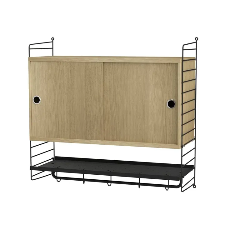 Scaffale per camera da letto String rovere e nero - combinazione F - String