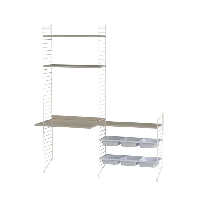 Scaffale String per stanza dei bambini beige e bianco - combinazione E - String