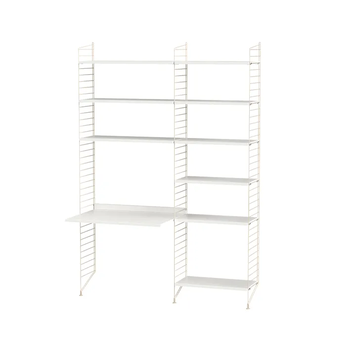 Scaffale String per stanza dei bambini bianco e beige - combinazione D - String