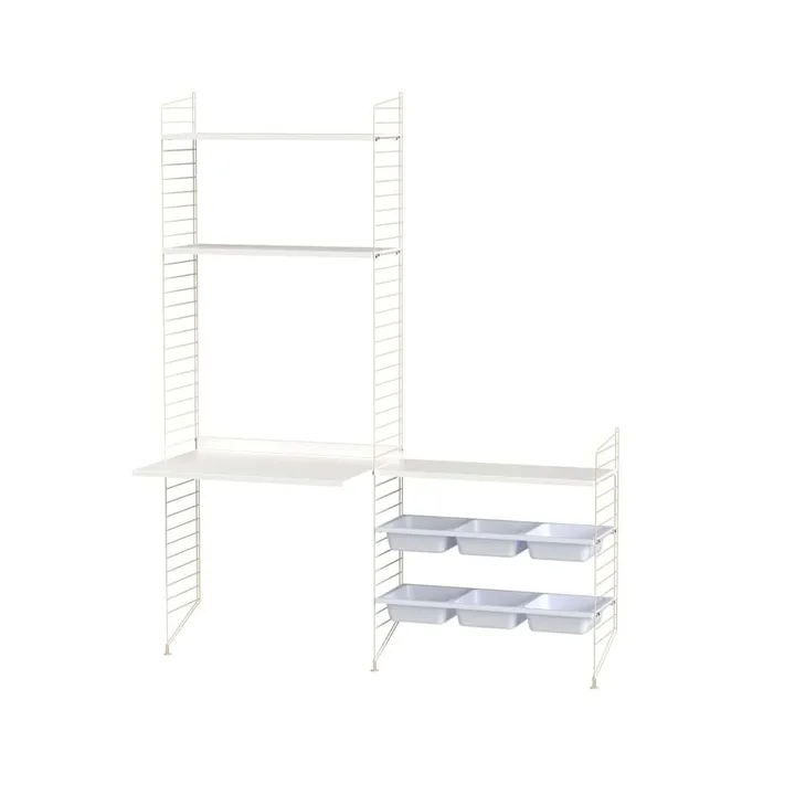 Scaffale String per stanza dei bambini bianco e beige - combinazione E - String