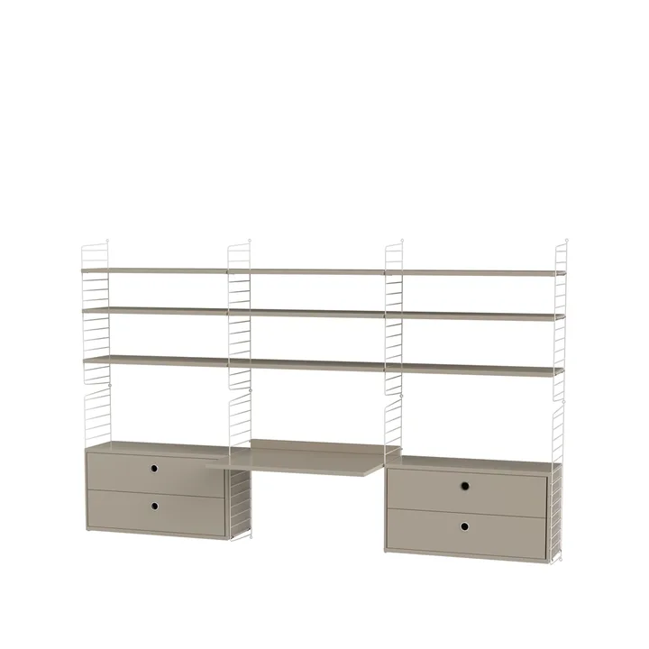 Scaffale String per stanza dei bambini bianco e beige - combinazione F - String