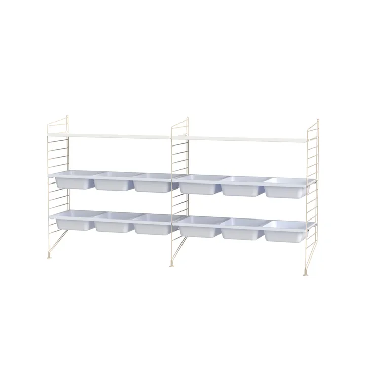 Scaffale String per stanza dei bambini bianco e beige - combinazione F - String