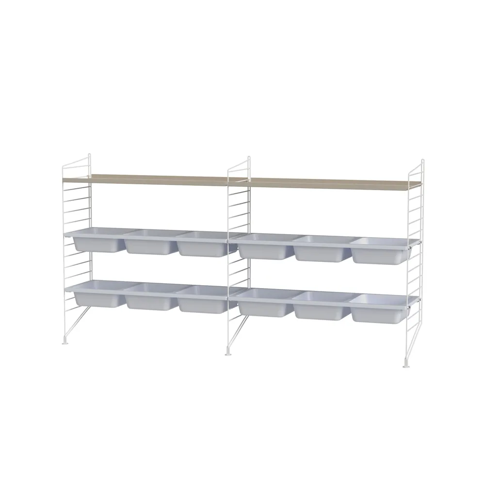Scaffale String per stanza dei bambini bianco e beige - combinazione F,  String