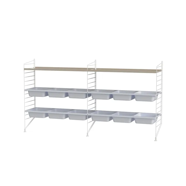 Scaffale String per stanza dei bambini bianco e beige - combinazione F - String