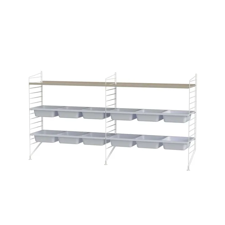 Scaffale String per stanza dei bambini bianco e beige - combinazione F - String