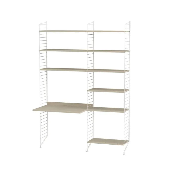 Scaffale String per stanza dei bambini frassino e bianco - combinazione D - String