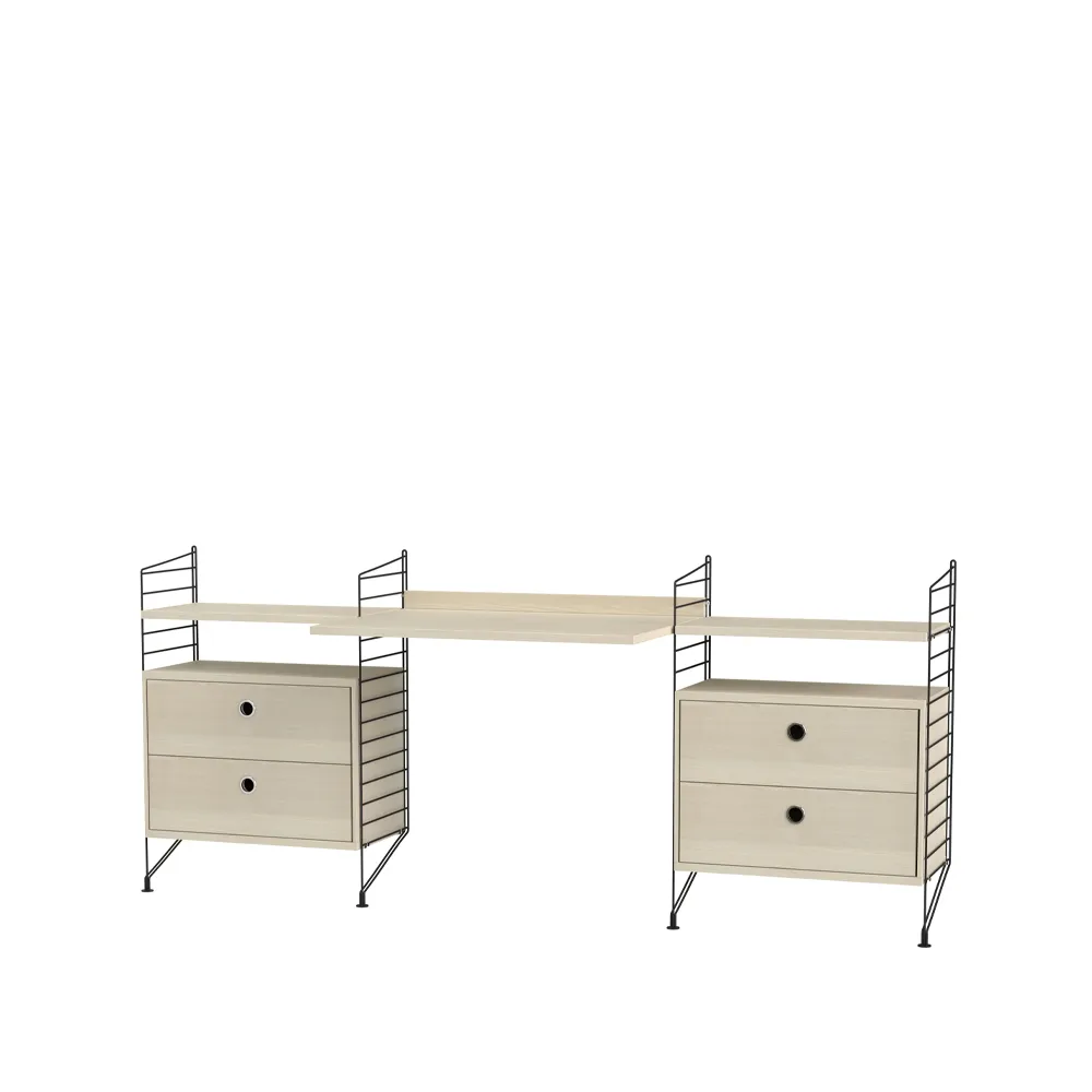 Scaffale String per stanza dei bambini frassino e nero - combinazione C,  String