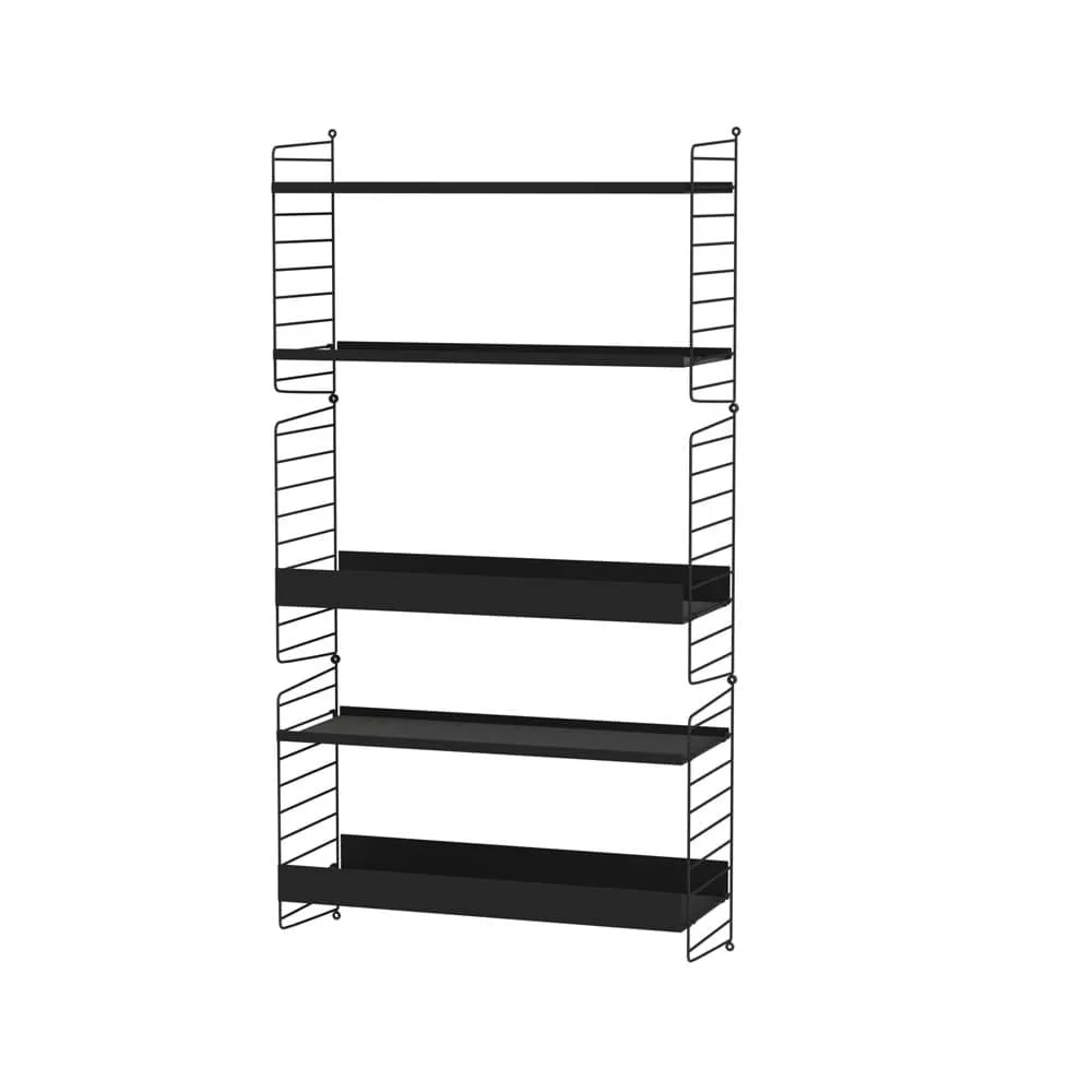 Scaffale String per stanza dei bambini nero - combinazione B String