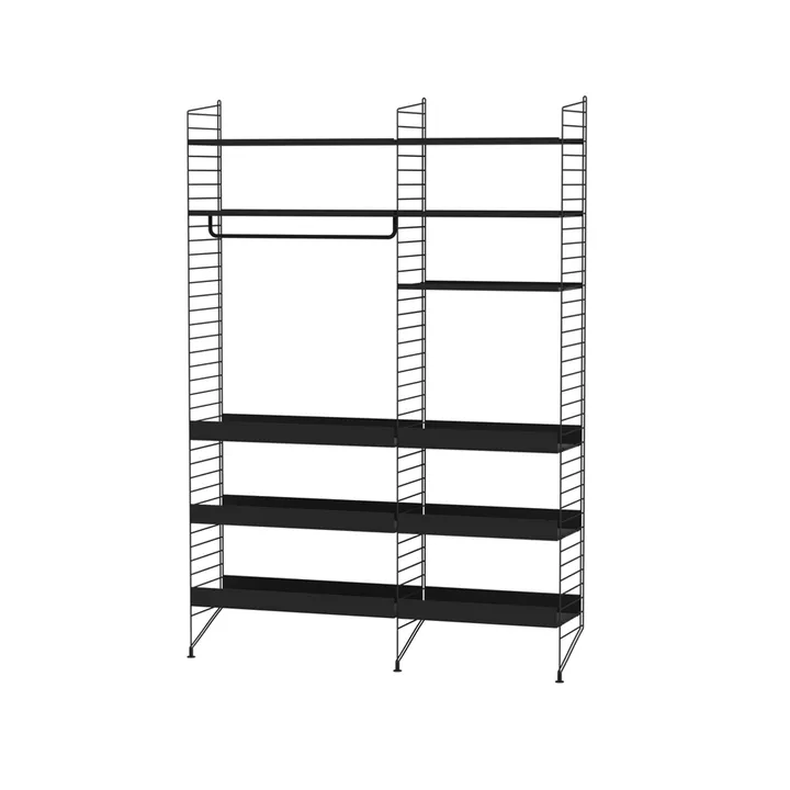 Scaffale String per stanza dei bambini nero - combinazione F - String