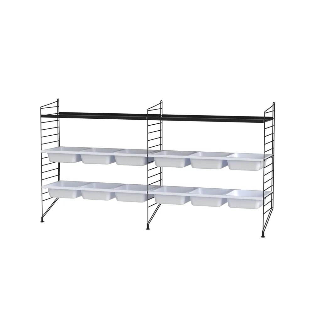 Scaffale String per stanza dei bambini nero - combinazione F,  String