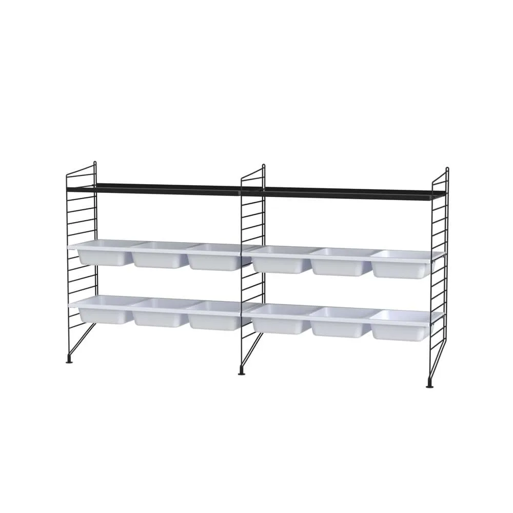 Scaffale String per stanza dei bambini nero - combinazione F String