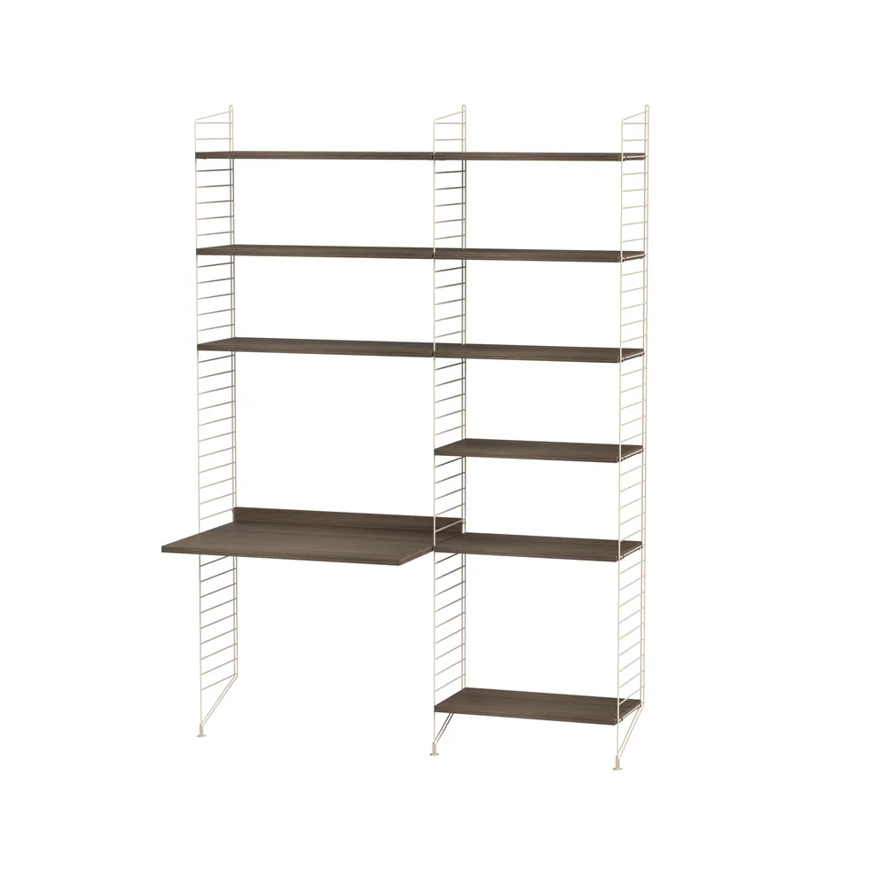 Scaffale String per stanza dei bambini noce e beige - combinazione D String