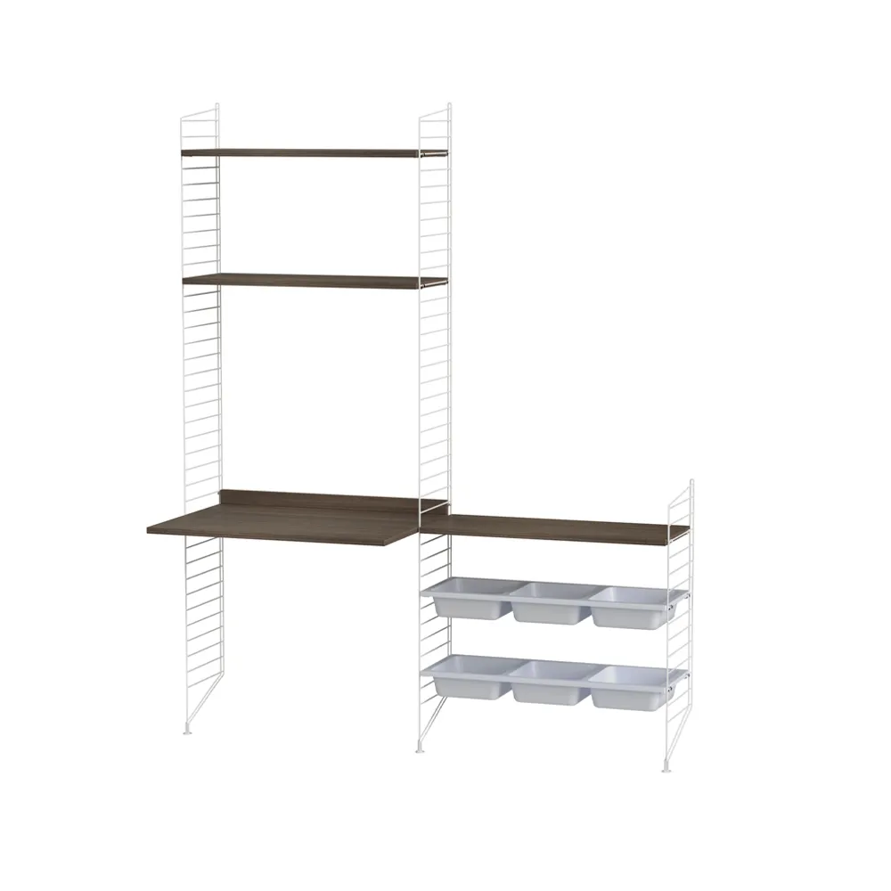 Scaffale String per stanza dei bambini noce e bianco - combinazione E,  String