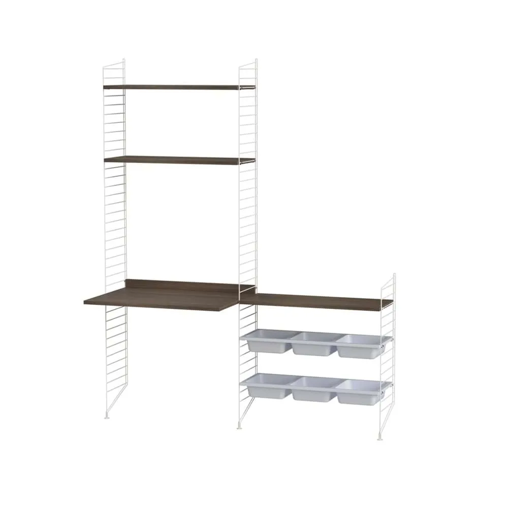 Scaffale String per stanza dei bambini noce e bianco - combinazione E String