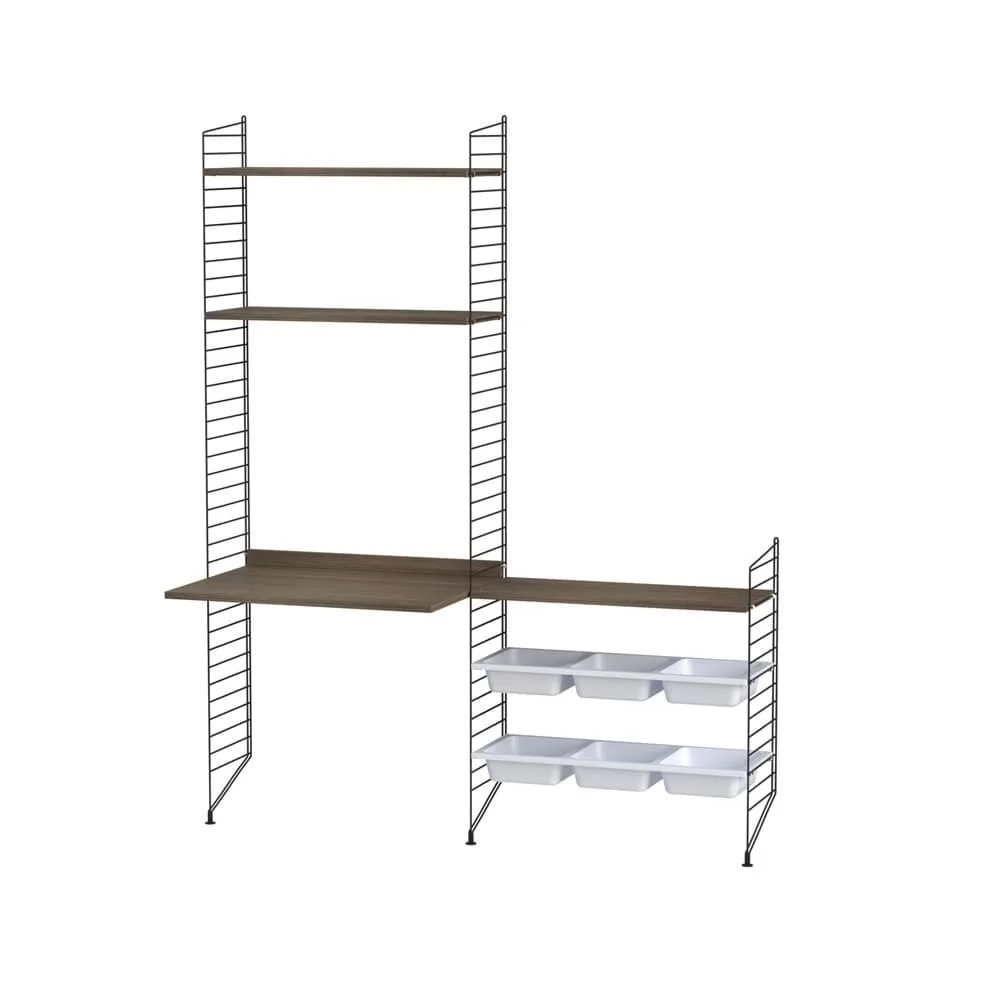 Scaffale String per stanza dei bambini noce e nero - combinazione E String