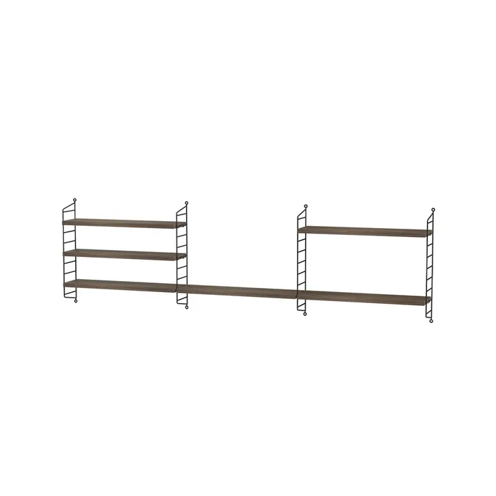 Scaffale String per stanza dei bambini noce e nero - combinazione H - String