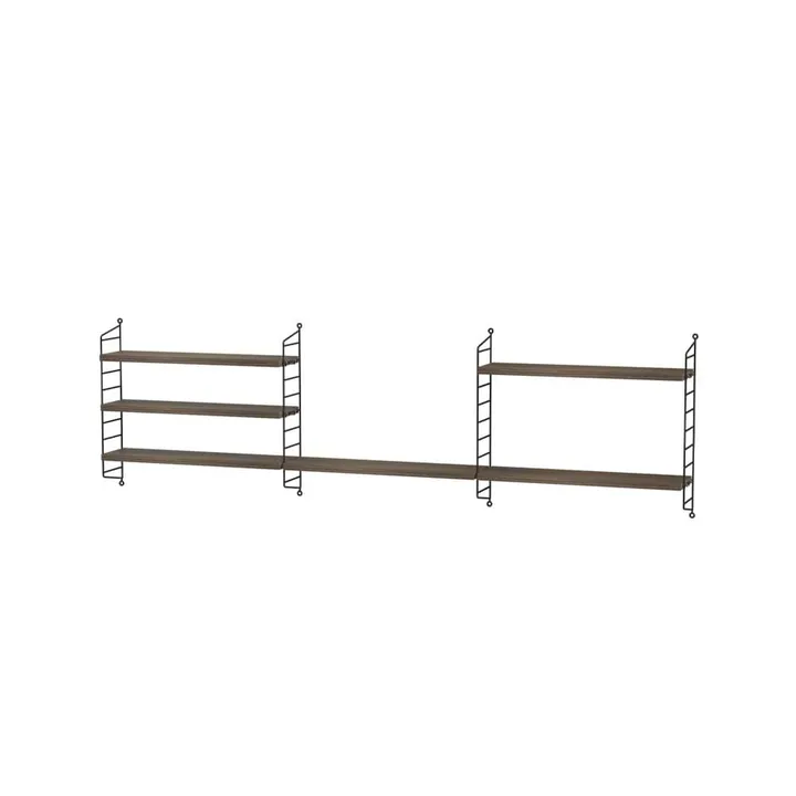 Scaffale String per stanza dei bambini noce e nero - combinazione H - String