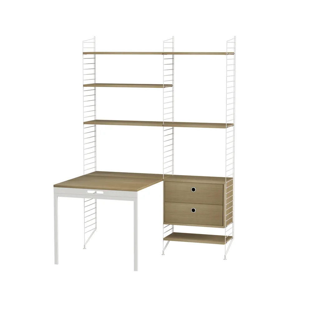 Scaffale String per stanza dei bambini rovere e bianco - combinazione E,  String