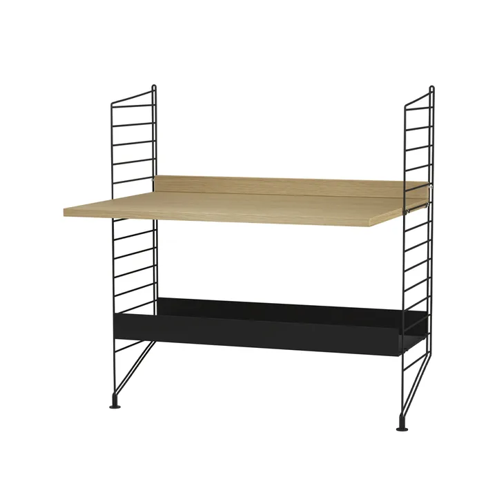 Scaffale String per stanza dei bambini rovere e nero - combinazione A - String