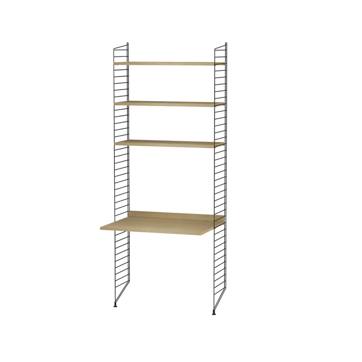 Scaffale String per stanza dei bambini rovere e nero - combinazione C - String