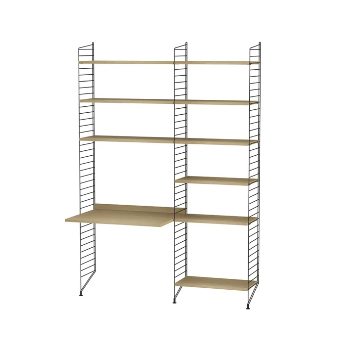 Scaffale String per stanza dei bambini rovere e nero - combinazione D - String