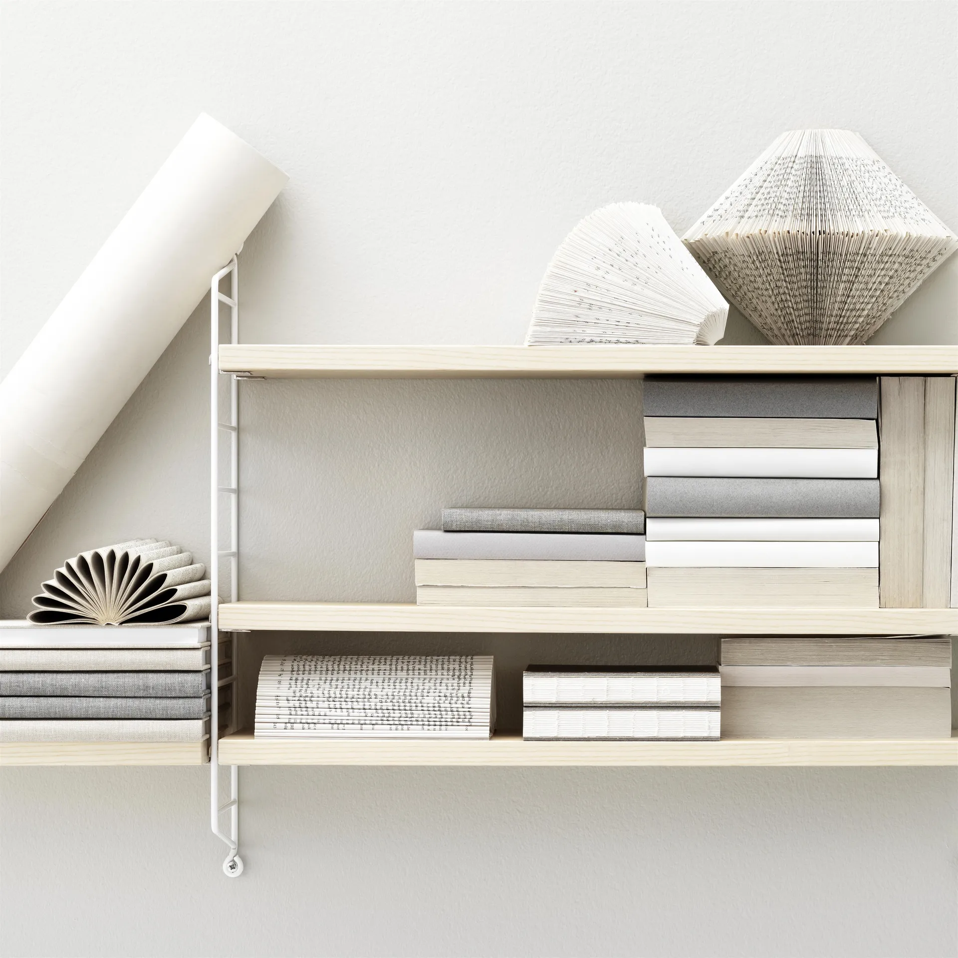 Scaffale String Pocket faggio-bianco, bianco - frassino String