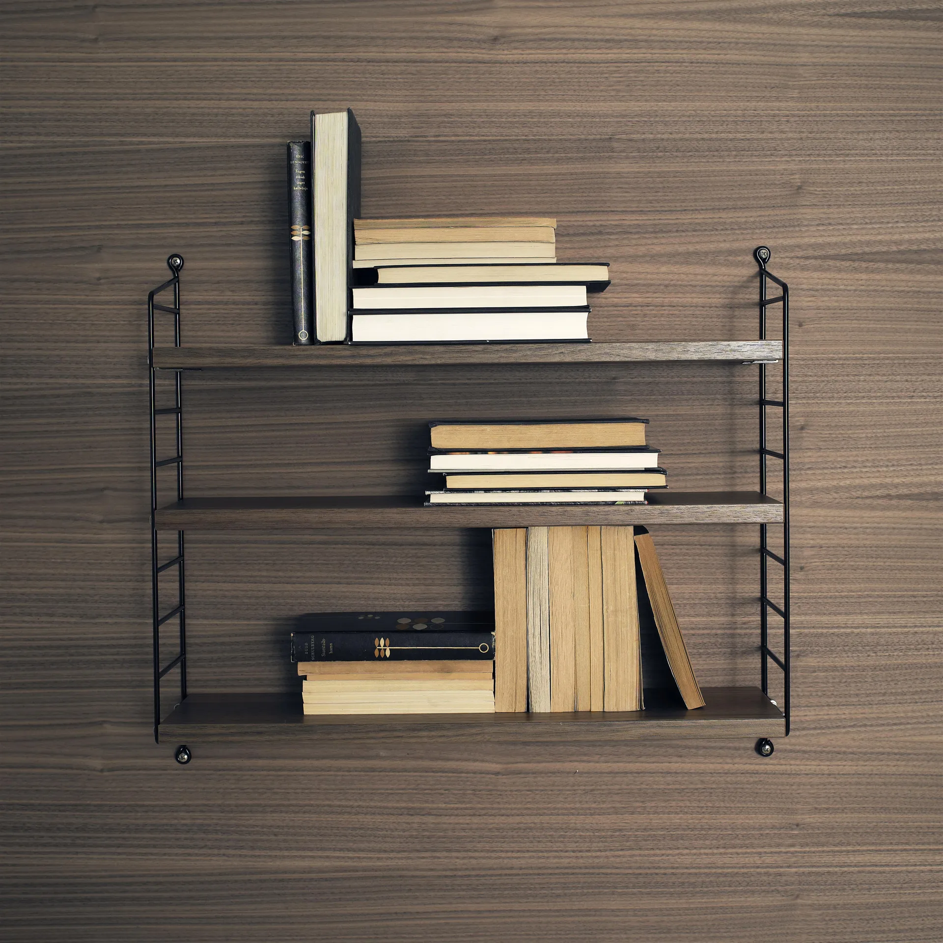 Scaffale String Pocket noce-nero, noce - nero String