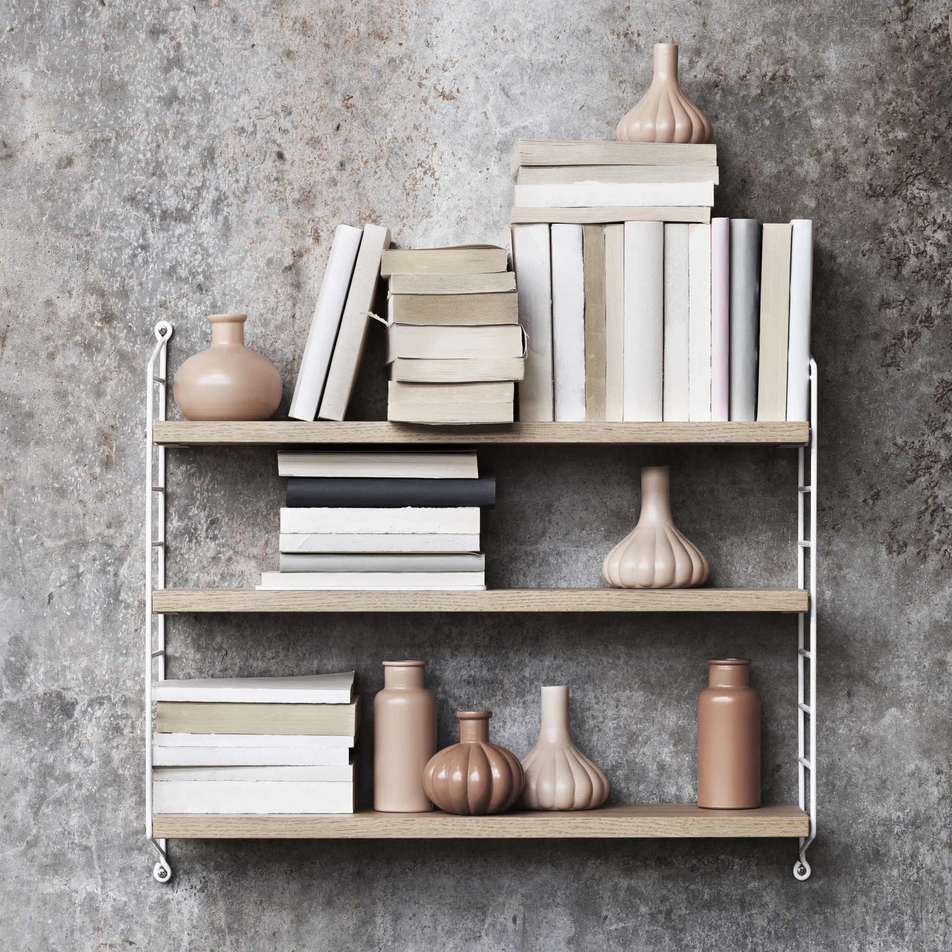 Scaffale String Pocket rovere-bianco, rovere-bianco  String