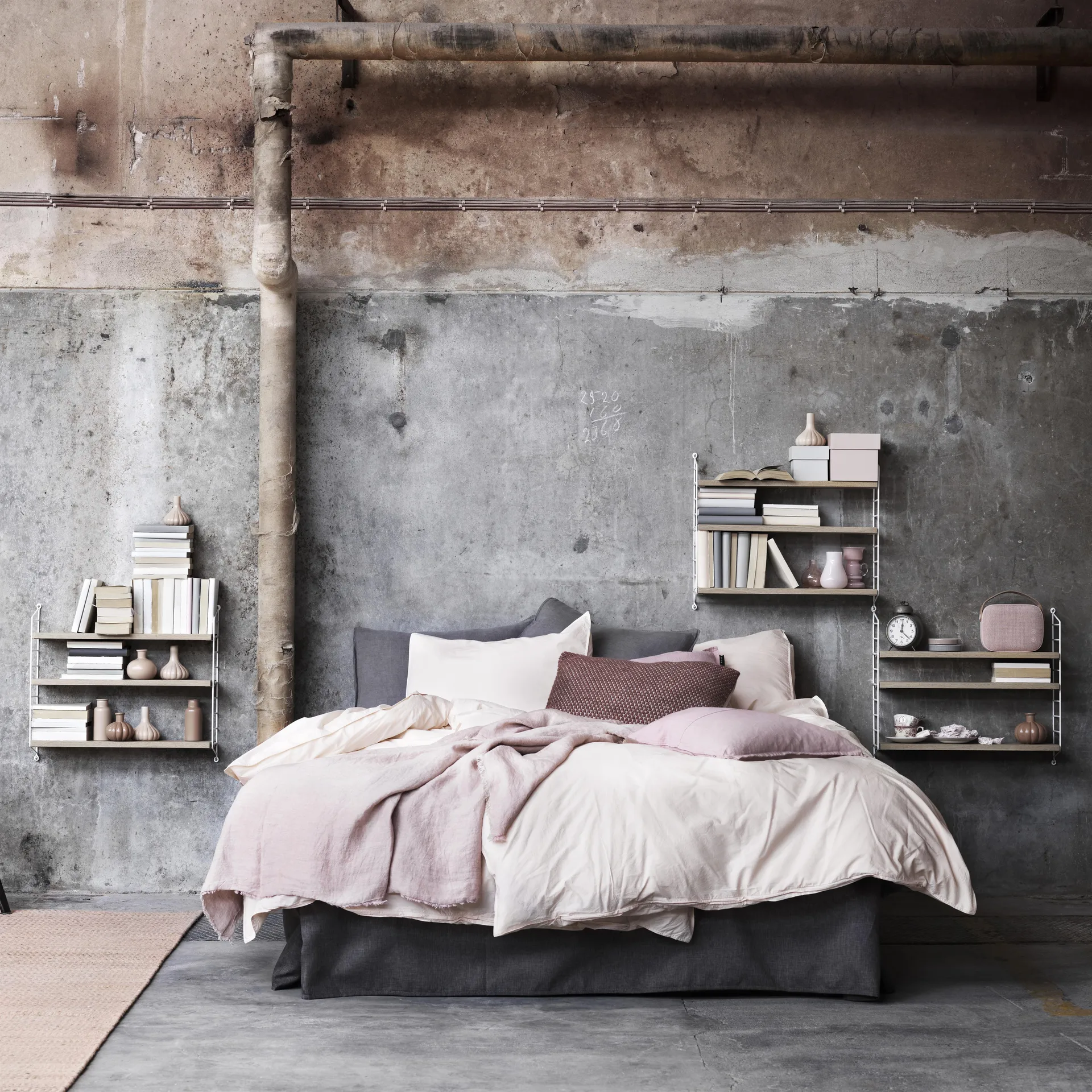 Scaffale String Pocket rovere-bianco, rovere-bianco  String