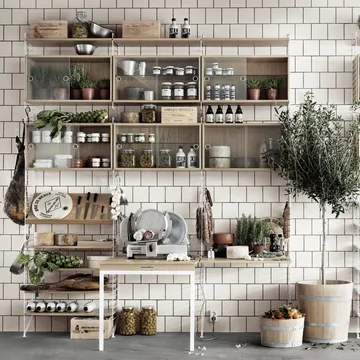 Vetrinetta String - Frassino tinto nero, 78x30 cm - String