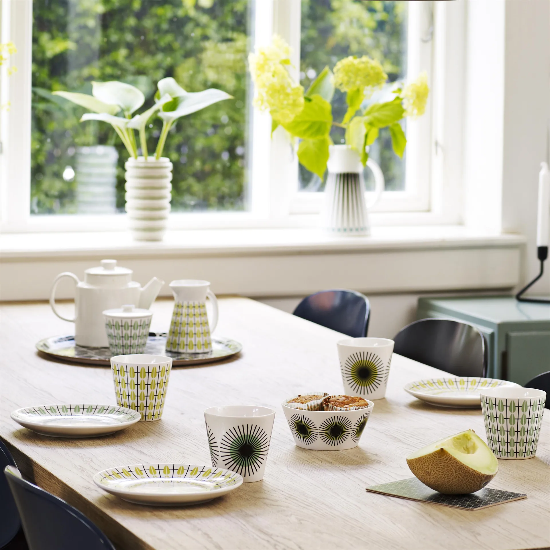 Brocca latte Olivia, bianco-lime Superliving