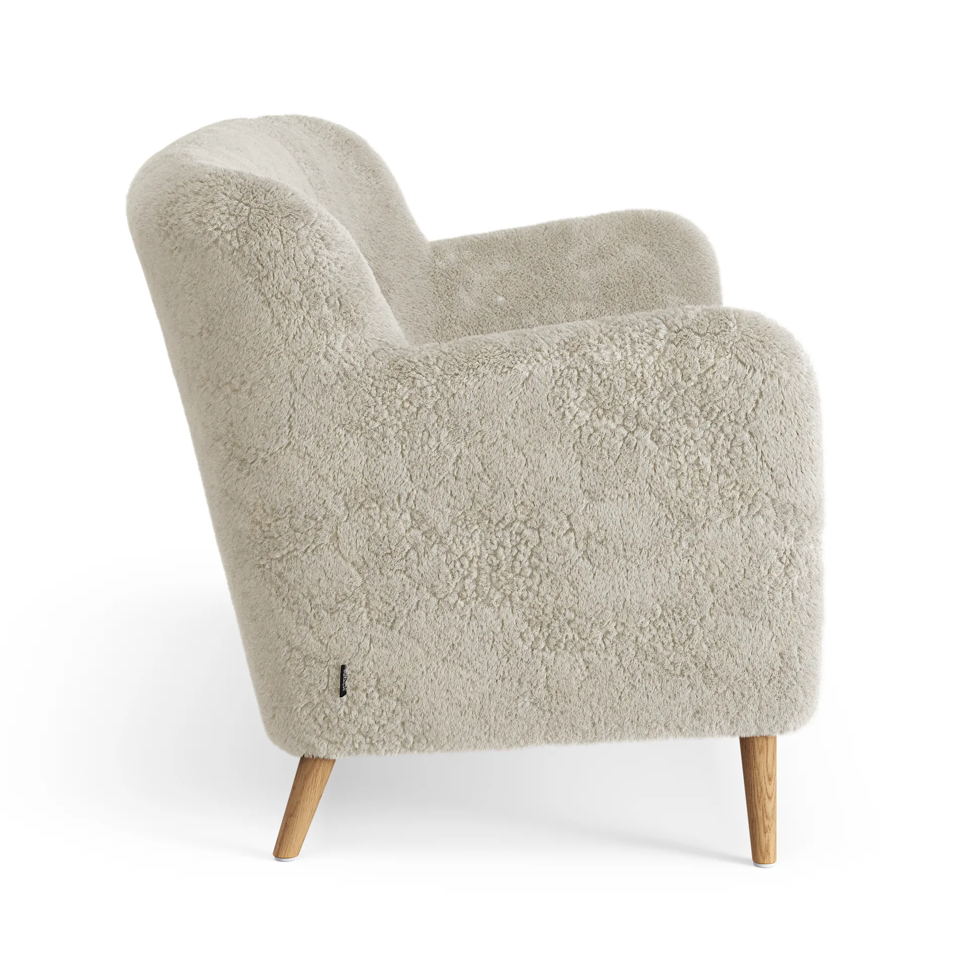 Divano a 2 posti Nova pelle di pecora, Moonlight-rovere oliato Swedese