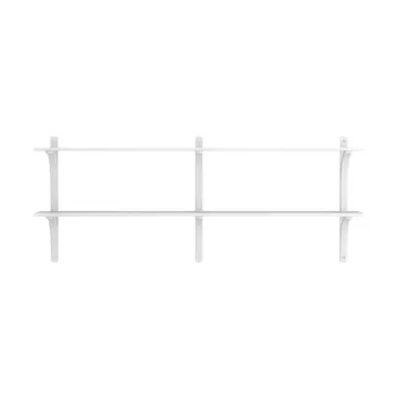 Levi mensola - Frassino bianco-acciaio inossidabile, 2 ripiani, 180 cm - Swedese