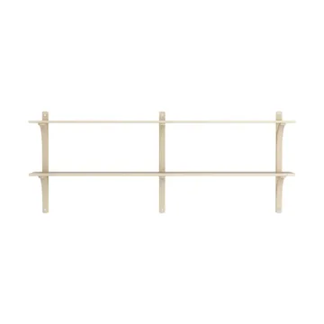 Levi mensola - Frassino laccato-acciaio inossidabile, 2 ripiani, 180 cm - Swedese