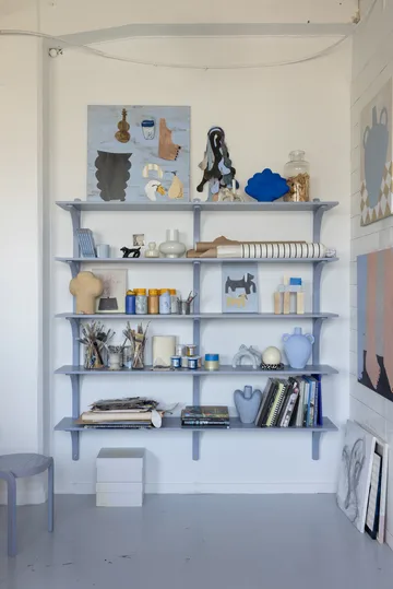 Levi mensola - Ilke blu, acciaio inox, 2 ripiani, 90 cm - Swedese