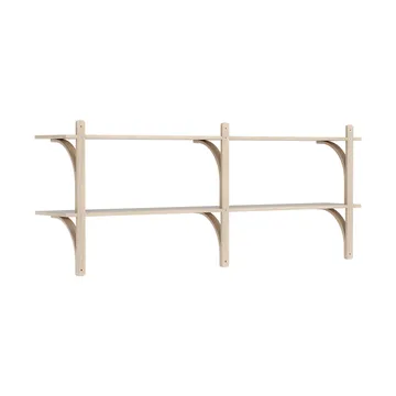 Levi mensola - Rovere sbiancato-ottone, 2 ripiani, 180 cm - Swedese