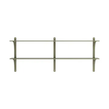 Levi mensola - Verde muschio-ottone, 2 ripiani, 180 cm - Swedese