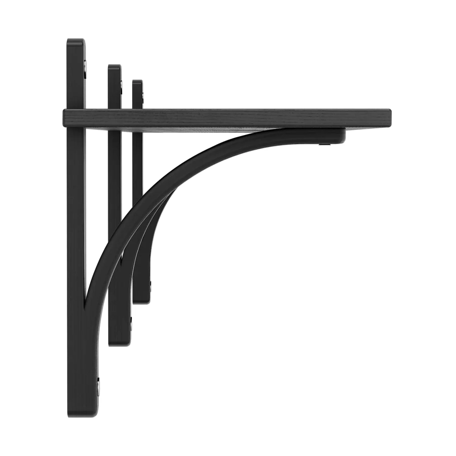 Mensola Levi 1 ripiano, Frassino bruciato-alluminio, 180 cm Swedese