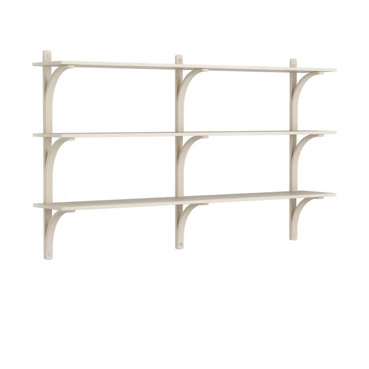 Mensola Levi 3 ripiani - Frassino pigmentato bianco-alluminio, 180 cm - Swedese