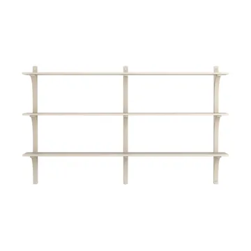 Mensola Levi 3 ripiani - Frassino pigmentato bianco-alluminio, 180 cm - Swedese