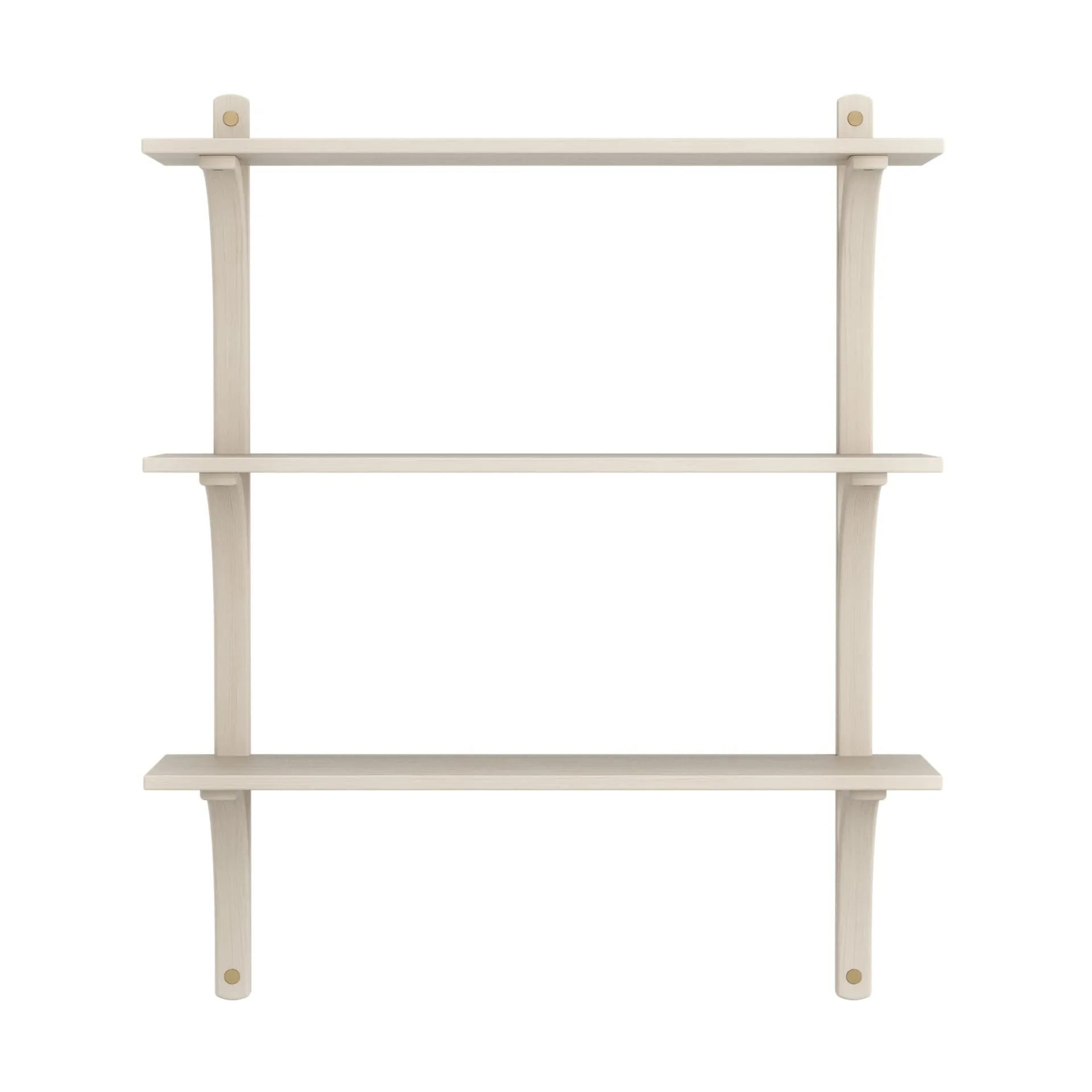 Mensola Levi 3 ripiani, Frassino pigmentato bianco-ottone, 90 cm Swedese