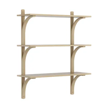Mensola Levi 3 ripiani - Rovere naturale acero-ottone, 90 cm - Swedese