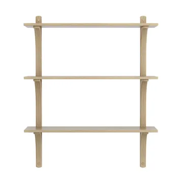 Mensola Levi 3 ripiani - Rovere naturale acero-ottone, 90 cm - Swedese