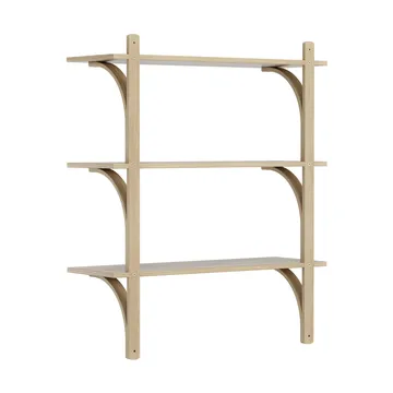 Mensola Levi 3 ripiani - Rovere naturale acero-ottone, 90 cm - Swedese