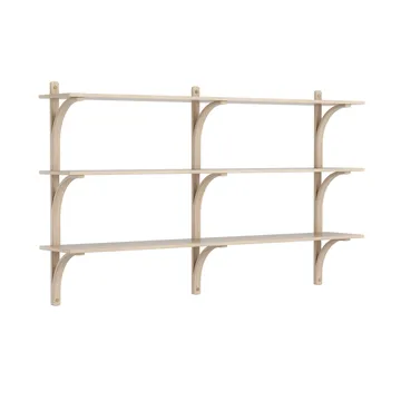 Mensola Levi 3 ripiani - Rovere pigmentato bianco-alluminio, 180 cm - Swedese