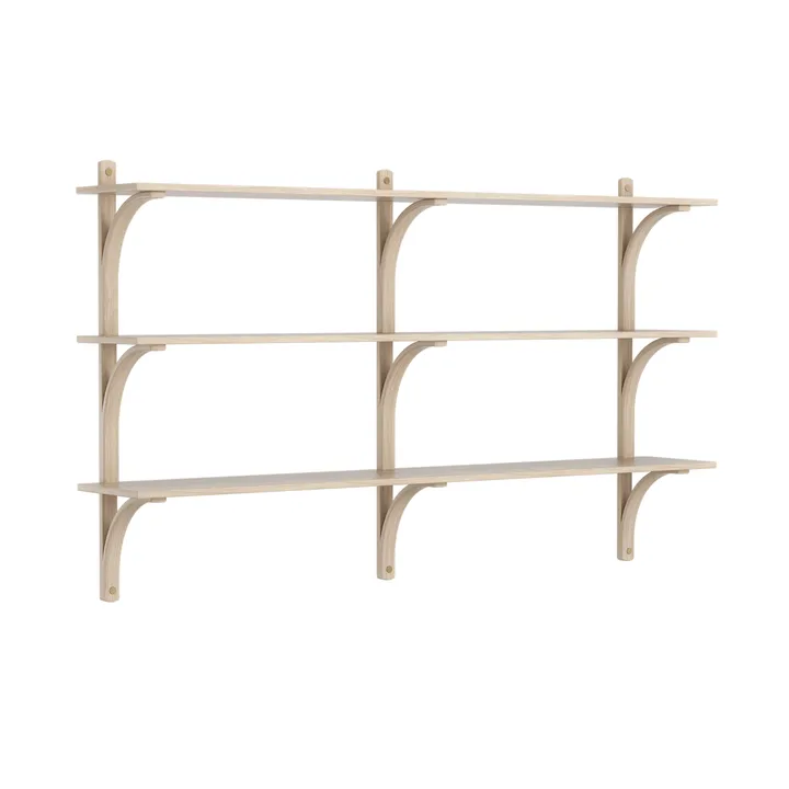 Mensola Levi 3 ripiani - Rovere pigmentato bianco-alluminio, 180 cm - Swedese