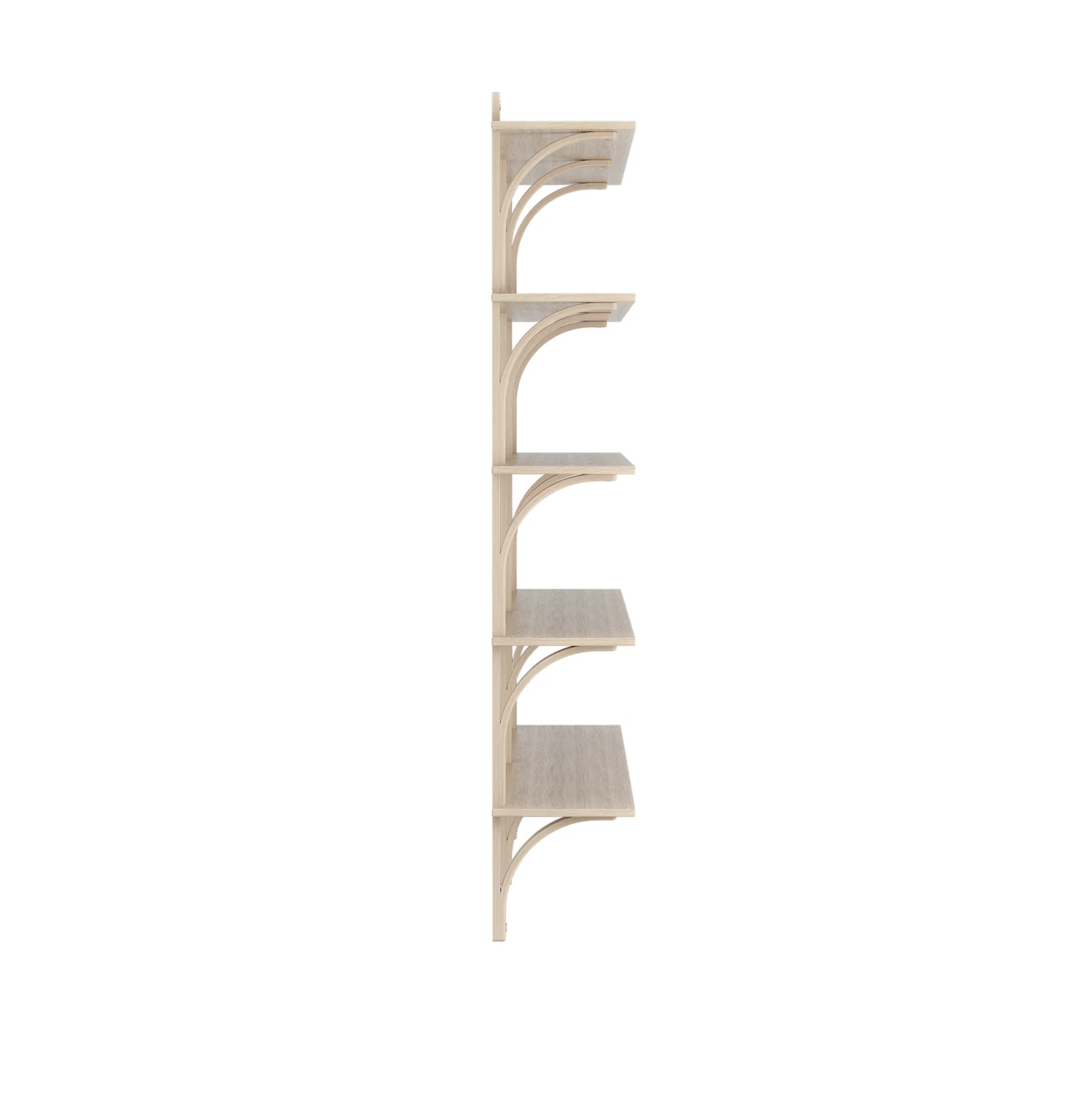 Mensola Levi 3 ripiani, Rovere pigmentato bianco-alluminio, 180 cm Swedese